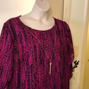 Shift Dress size 22 w Hot Pink & Black